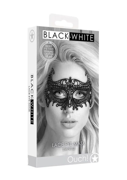 Ouch! Black And White Lace Eye Mask Empress Sexy Masquerade