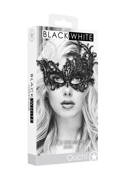 Ouch! Black And White Lace Eye Mask Royal Masquerade Accessory