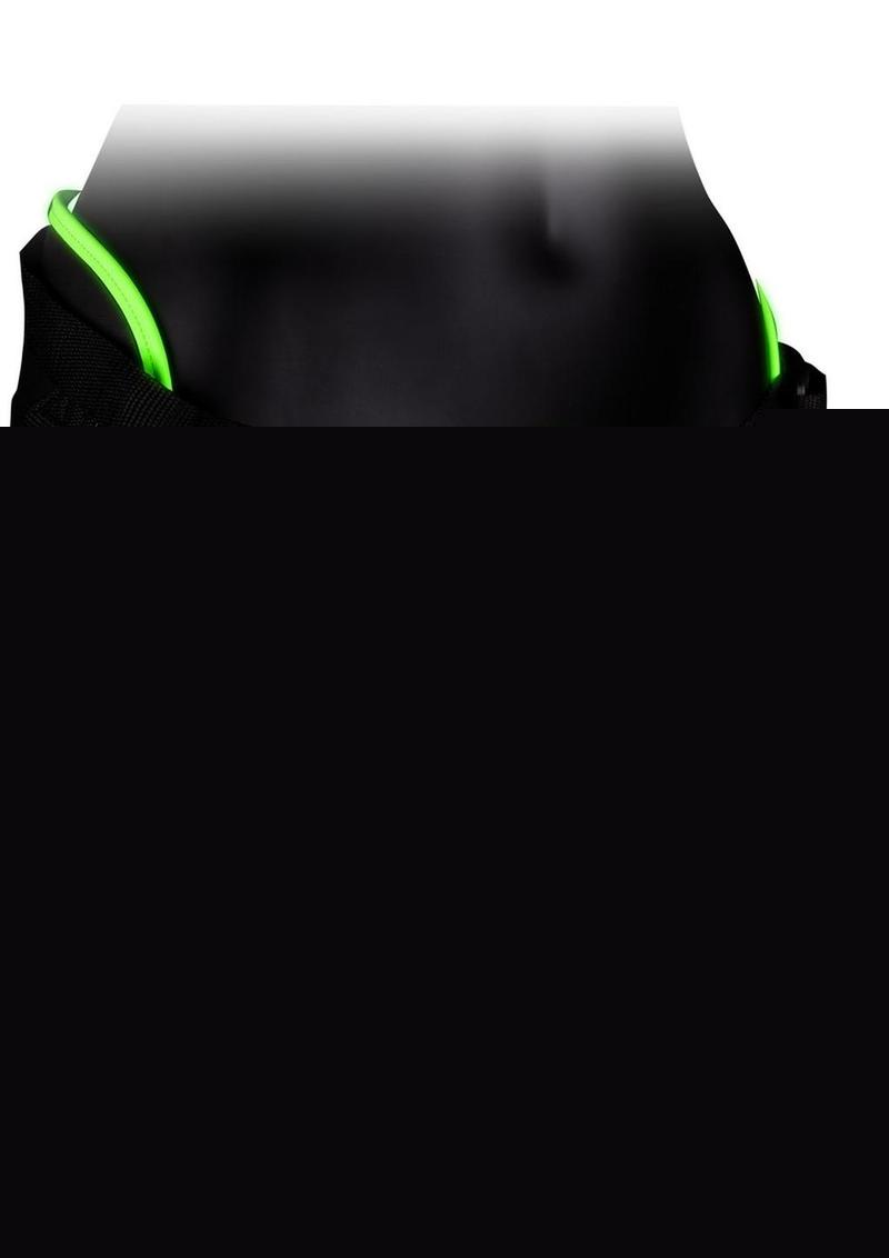 Ouch! Glow in the Dark Bonded Leather Strap-On with Silicone Dildo