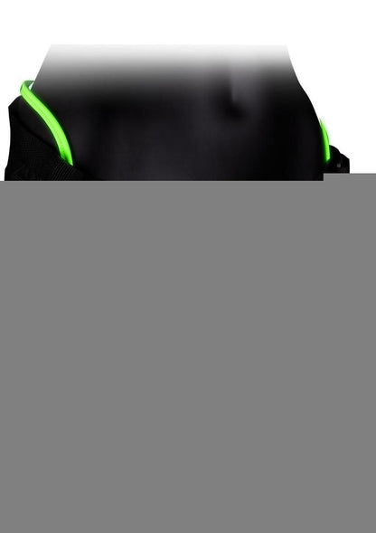 Ouch! Glow in the Dark Bonded Leather Strap-On with Silicone Dildo