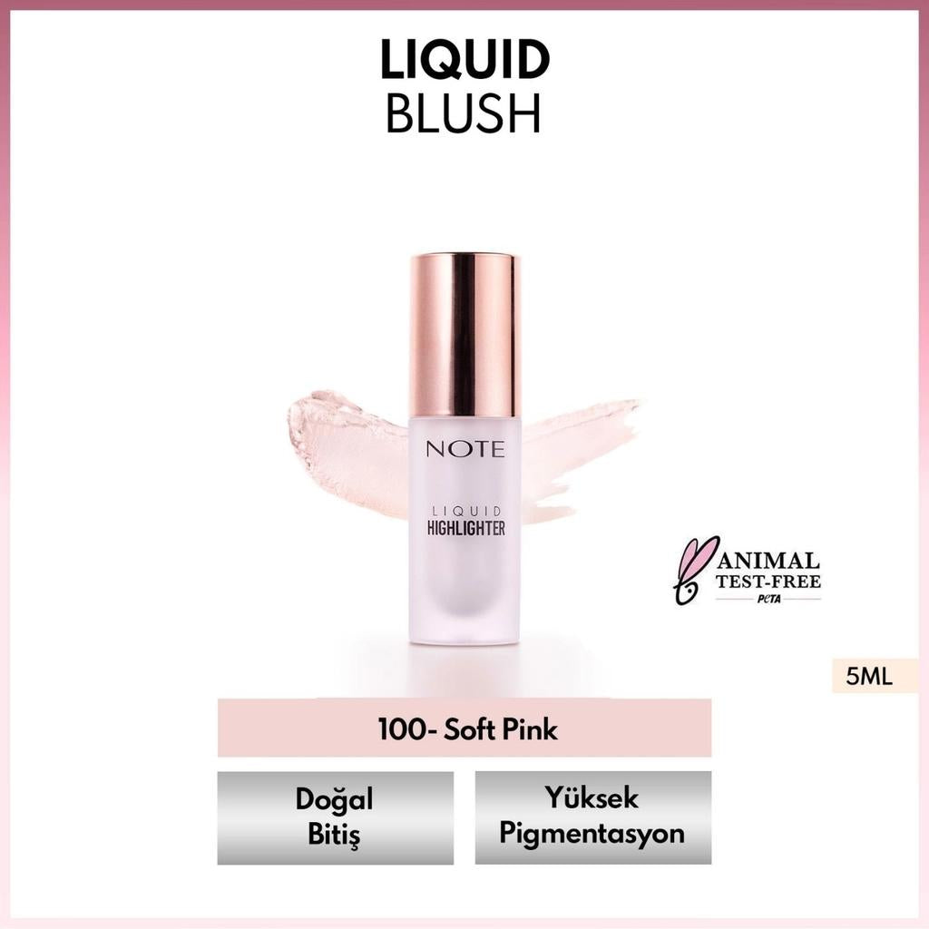 Note Liquid Highlighter Moisturizing Glow 100 Soft Pink