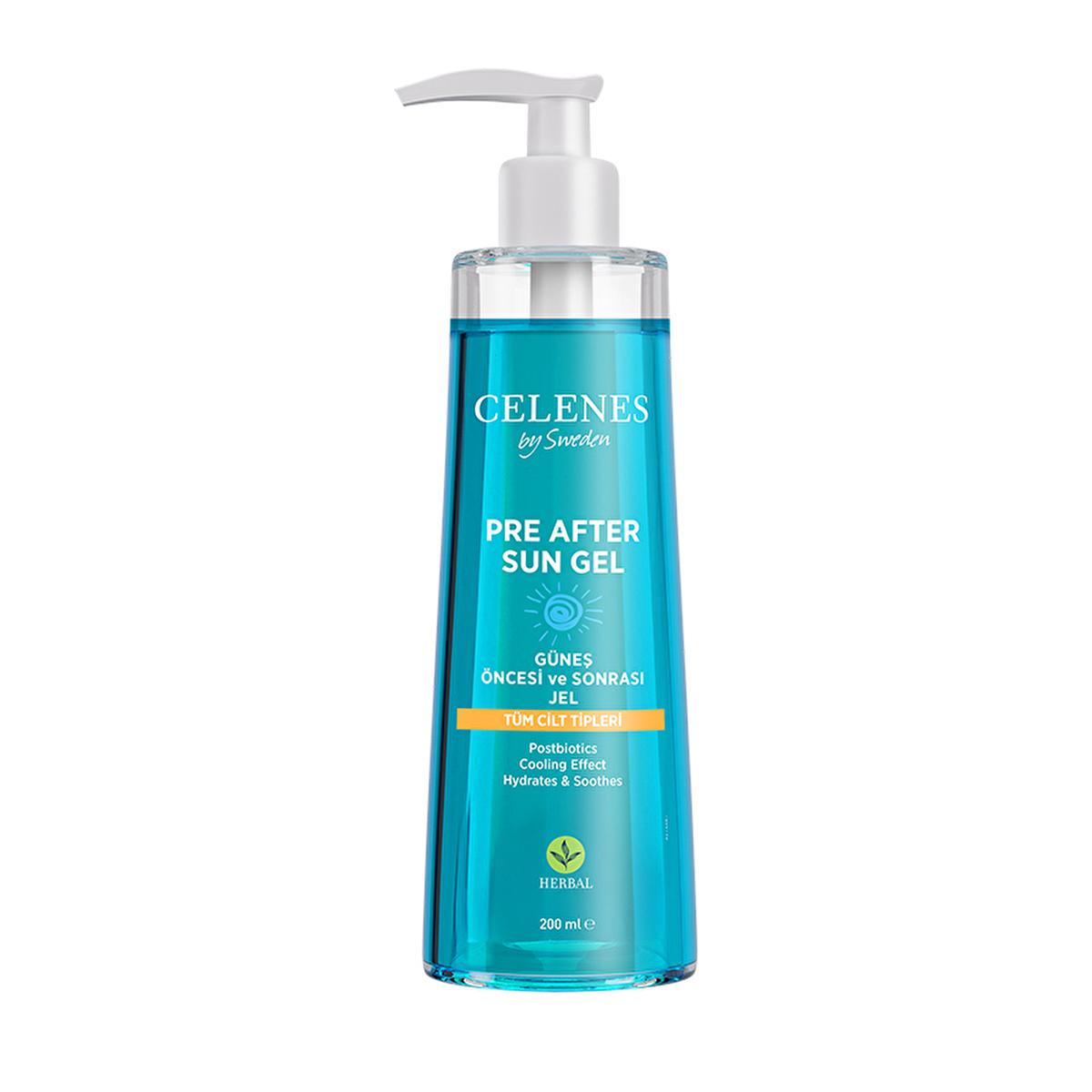 Celenes Herbal Sun Care Gel: Cooling &amp; Moisturizing Postbiotic Sunburn Relief - Refreshing Sun Protection Gel for Sensitive Skin