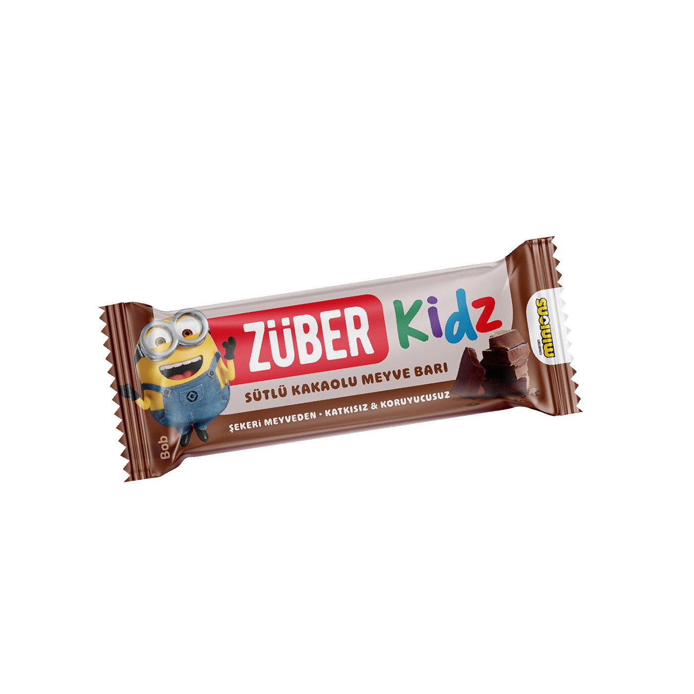 Zuber Kidz Cocoa &amp; Milk Fruit Bar Healthy Snack 25g
