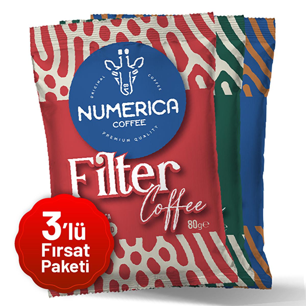 Numerica Ground Coffee Blend 3-Pack Trial Set for Coffee Machines - Filter Coffee Variety Pack