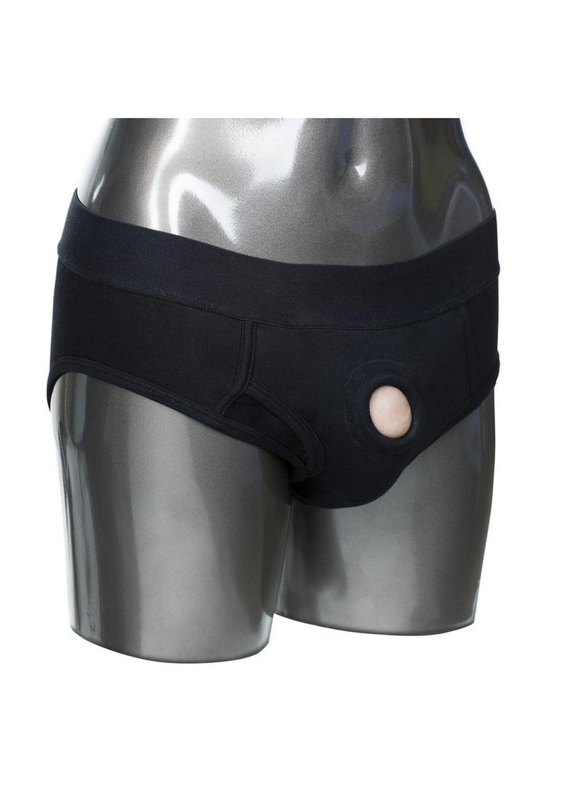 CalExotics Packer Gear Black Brief Harness Strap-On Compatible