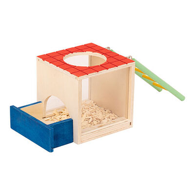 Pawise Wooden Rodent Hideout Box Natural Resting Area 11x11x16 cm