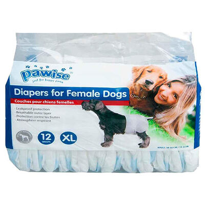 Pawise Female Dog Hygiene Pads High Absorbency XL 12 Count
