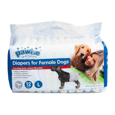 Pawise Large Black Dog Hygiene Pads for Incontinence 12 Count