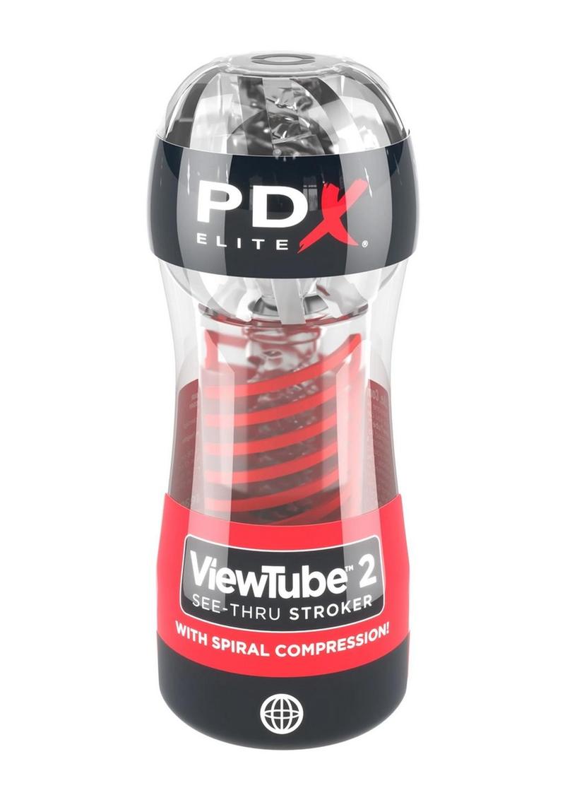PDX Elite ViewTube 2 See-Thru Stroker with Spiral Compression
