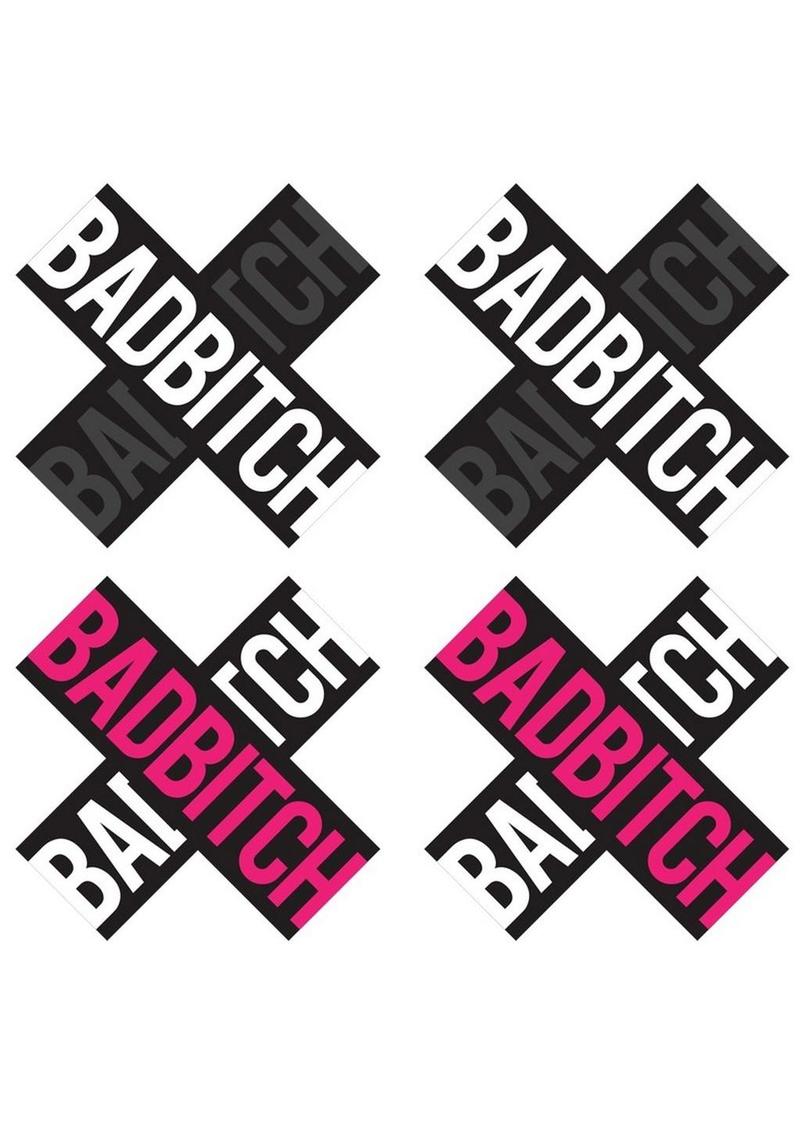 Peekaboos Premium Pasties Bad Bitch Black And Red Nipple Covers