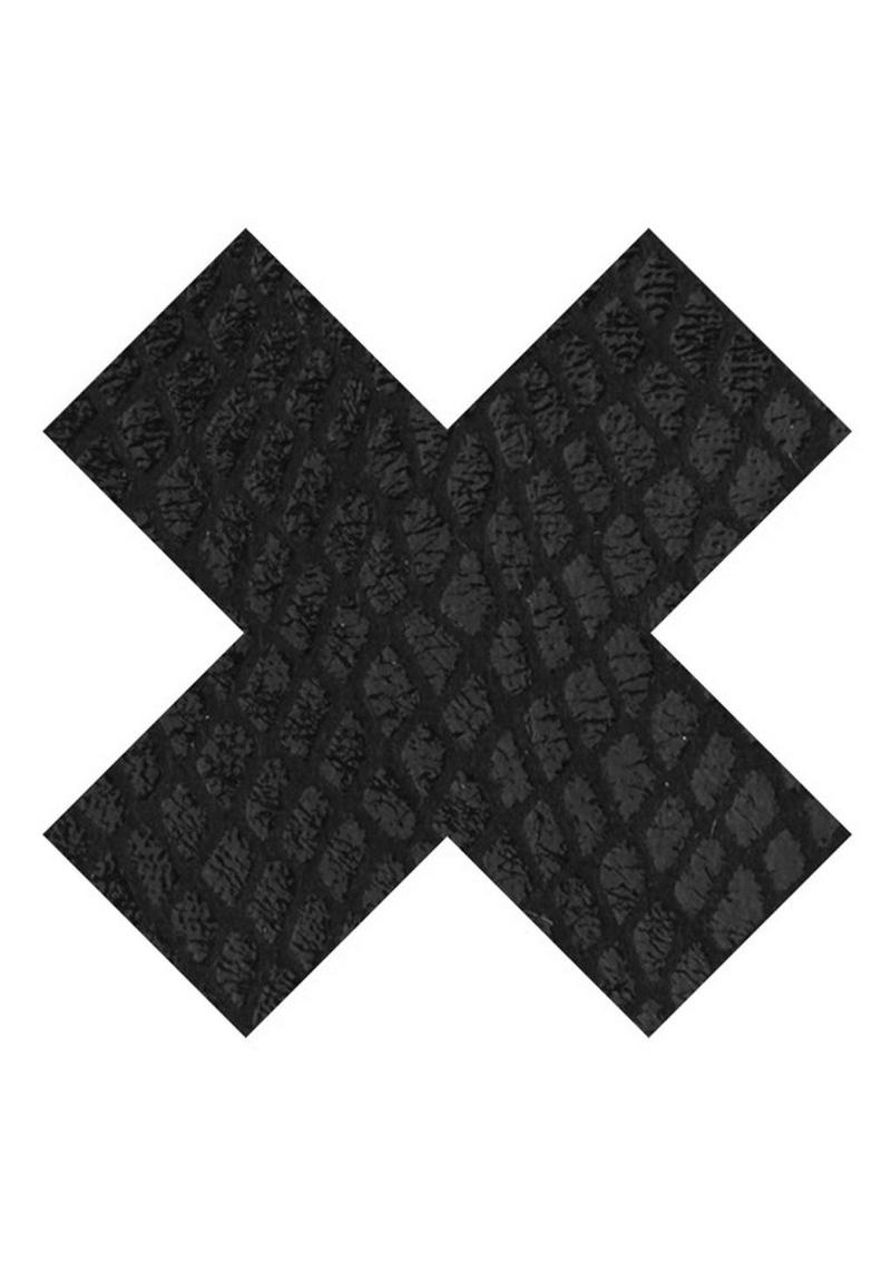 Peekaboos Classic Black X Pasties Self-Adhesive Premium 2 Pairs