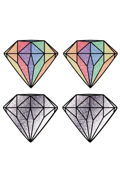Peekaboos Premium Pasties Diamond Design Silver Glitter