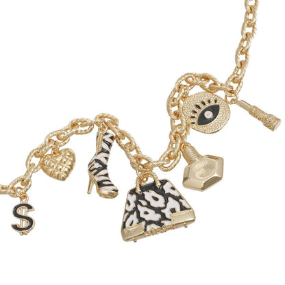 Charm Gold Black Luxe Handbag and Boot Necklace