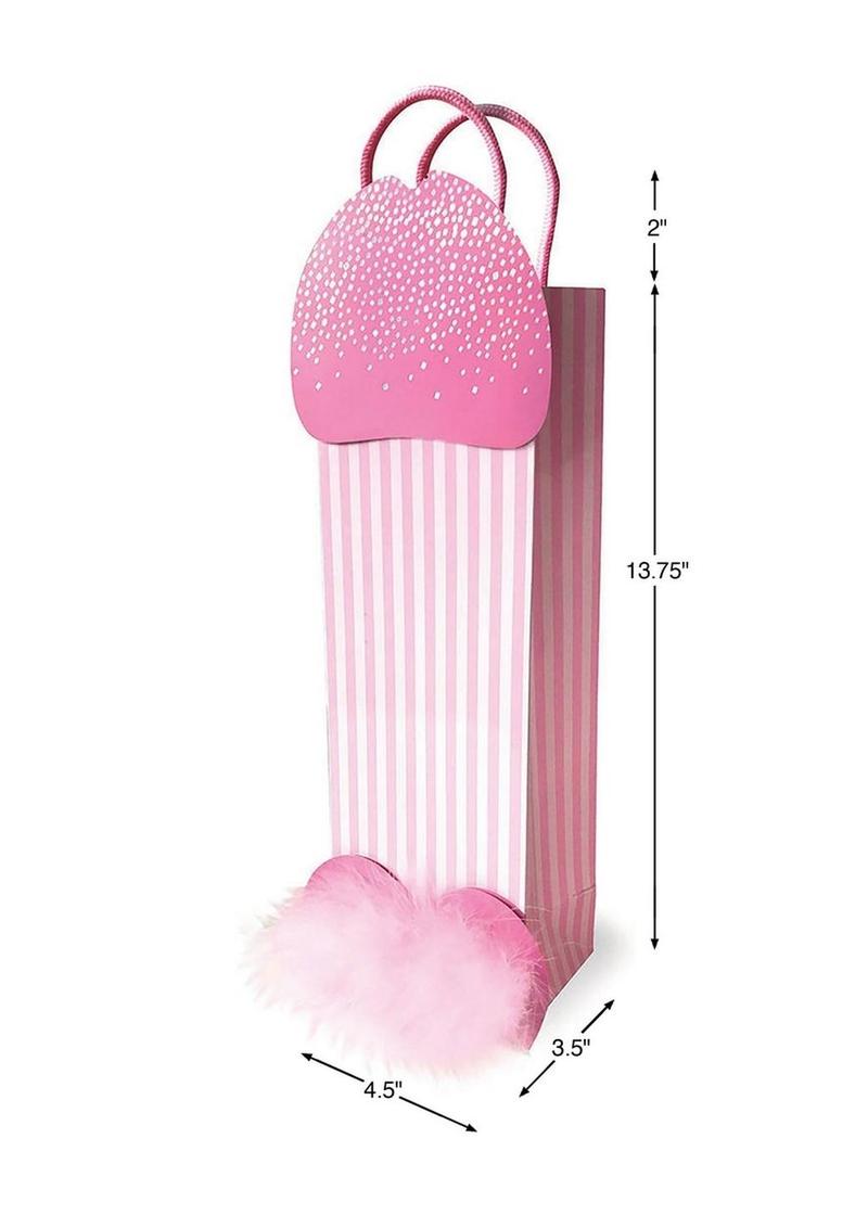 Pink Strawberry-Themed Gift Bag with Fluffy Pink Bottom