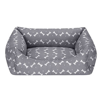 Pet Comfort Uniform Bone Grey &amp; White Pet Bed Small 40x50 cm