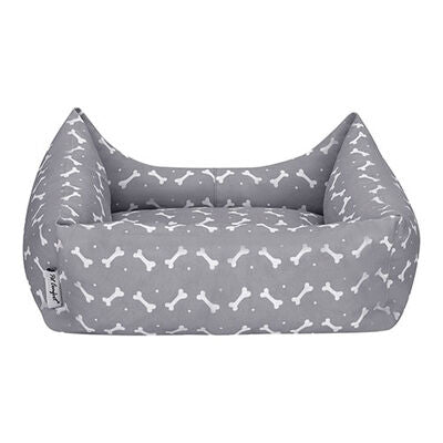 Pet Comfort Uniform Bone Grey &amp; White Pet Bed Small 40x50 cm