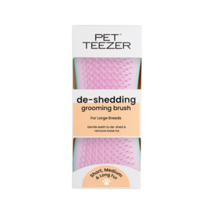 Pet Teezer De-Shedding and Dirt Removing Pink Dog Brush