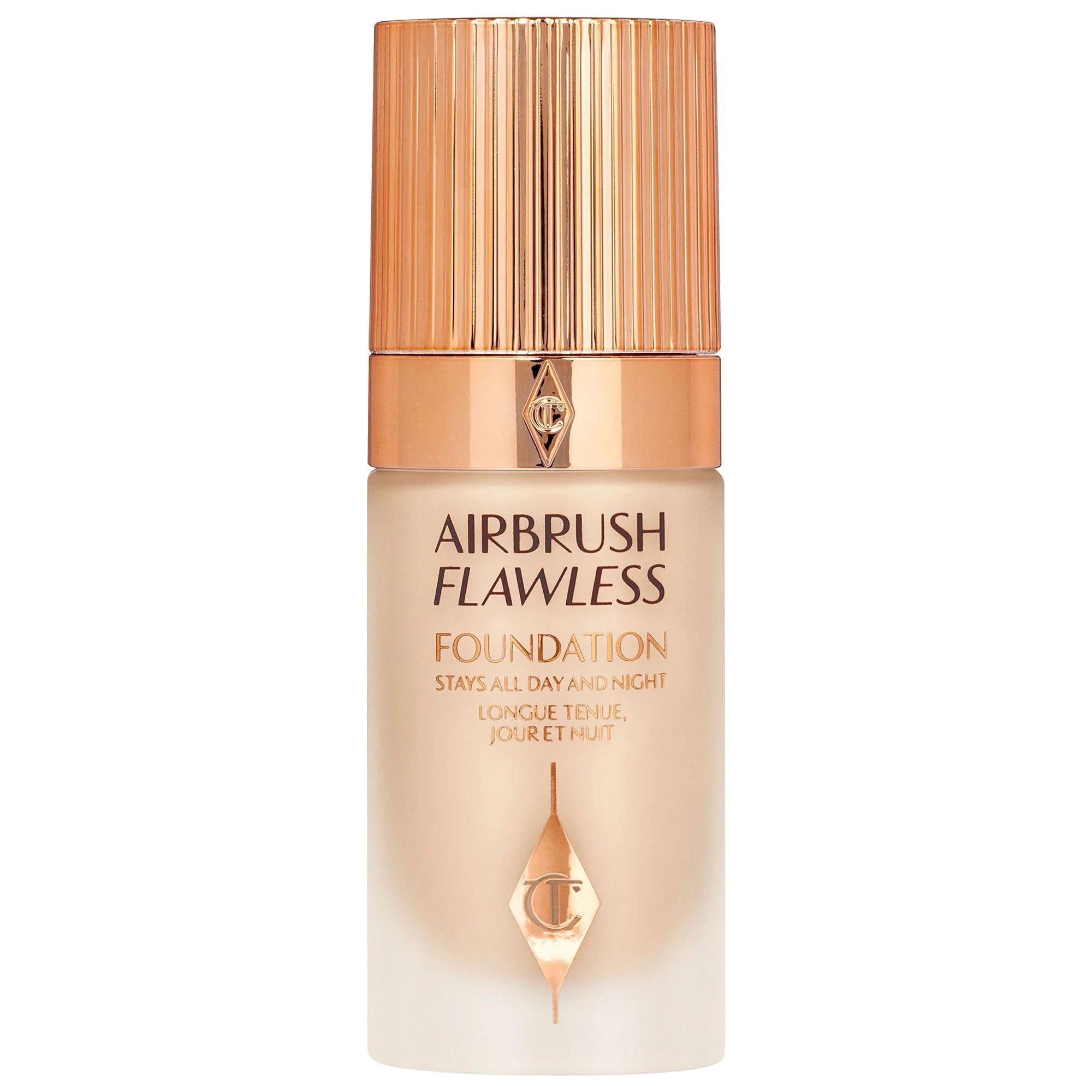 Charlotte Tilbury Airbrush Flawless Foundation: Full Coverage, Longwear, Matte Finish &amp; Wrinkle Reducing Liquid Foundation