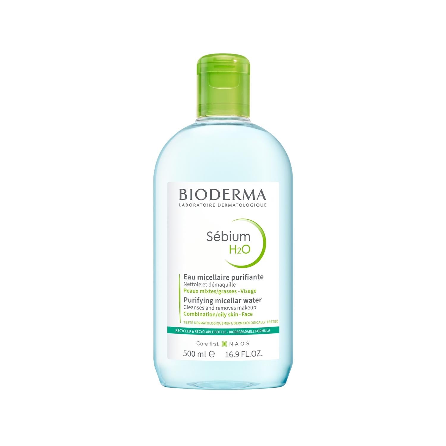 Bioderma Sebium H2O Micellar Water 500ml - Gentle Deep Cleansing for Oily Skin