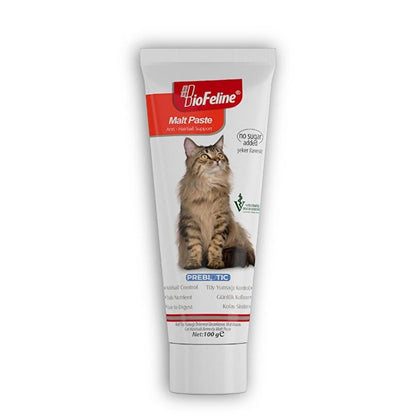 Biofeline Anti-Hairball Malt Paste for Cats - Natural Digestive Aid, 100g