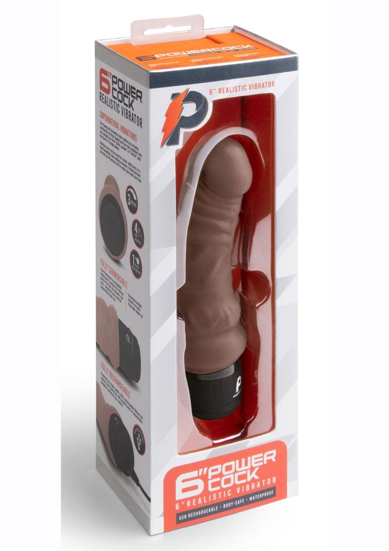 PowerCocks 6 Inch Silicone Rechargeable Realistic Vibrator