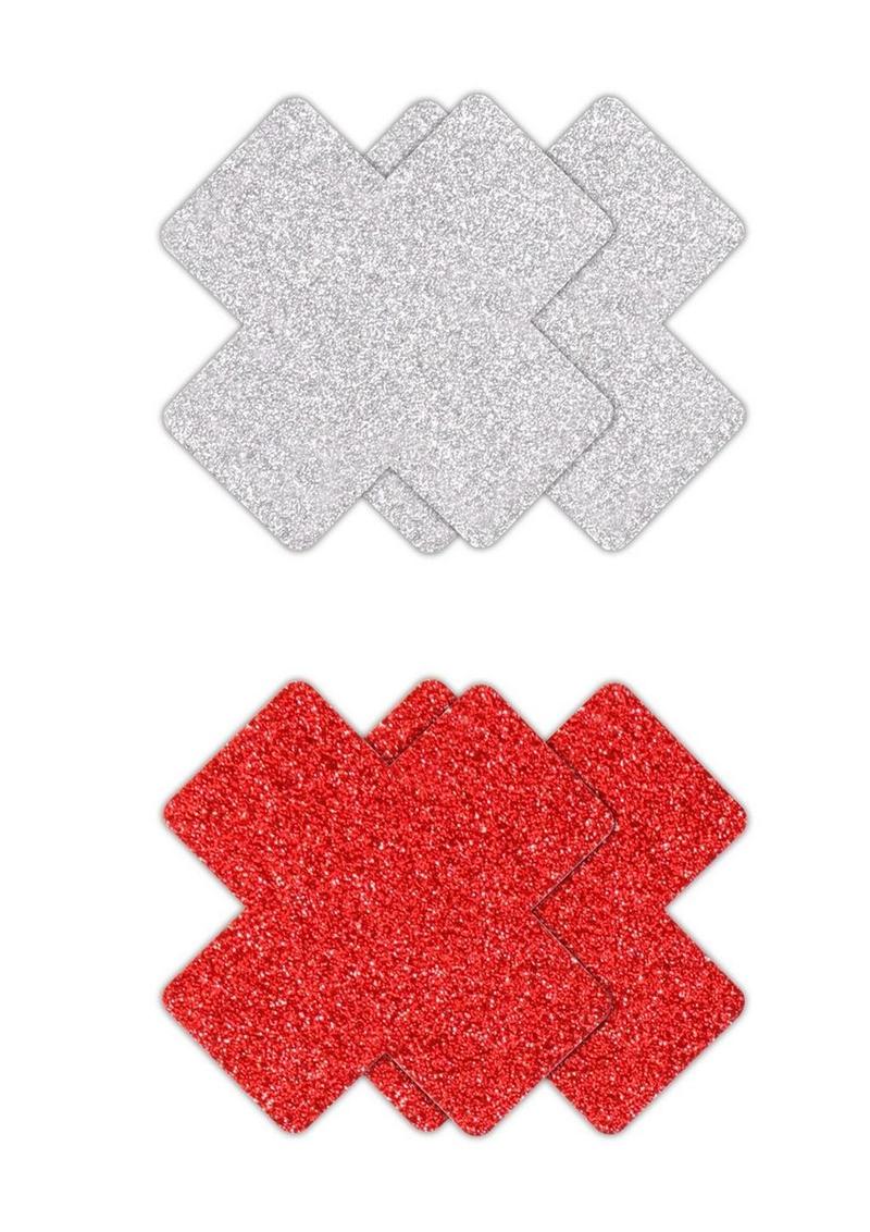 Pretty Pasties Glitter Cross Self-Adhesive Nipple Covers