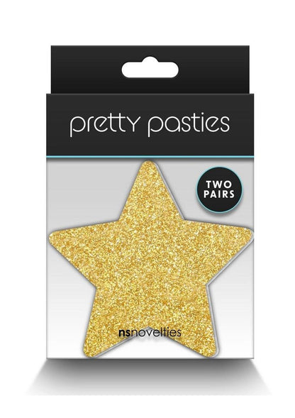 Pretty Pasties Glitter Star Gold 2 Pairs for Daring Style