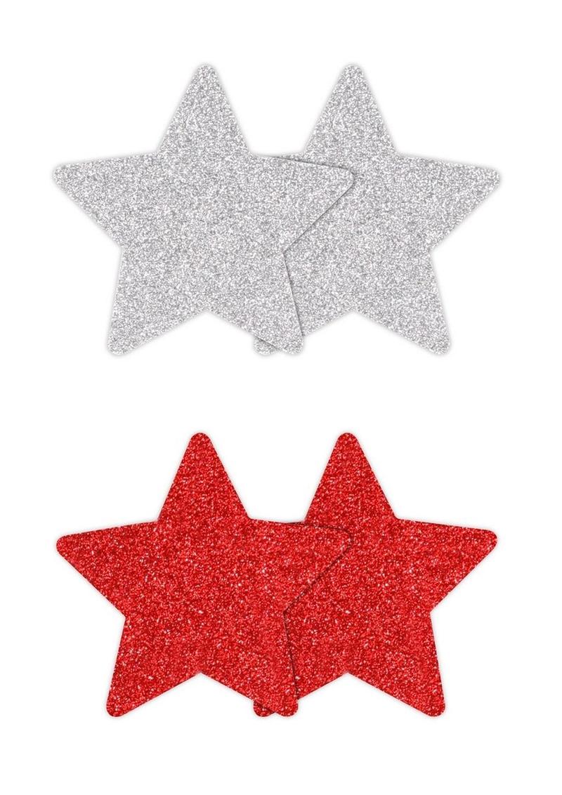Pretty Pasties Glitter Star Gold 2 Pairs for Daring Style