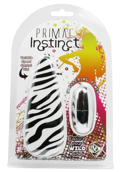 Primal Instinct Zebra Print Bullet Vibrator