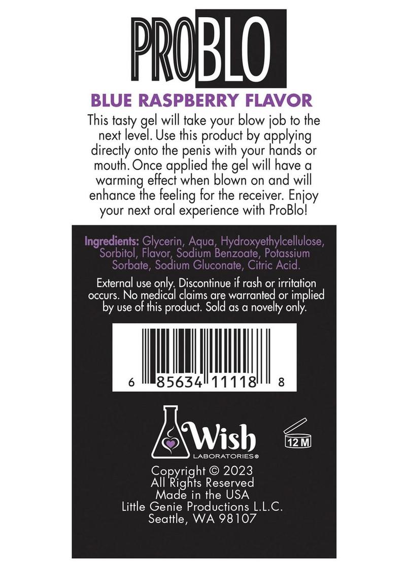 ProBLO Blue Raspberry Flavored Gel Enhance Oral Pleasure