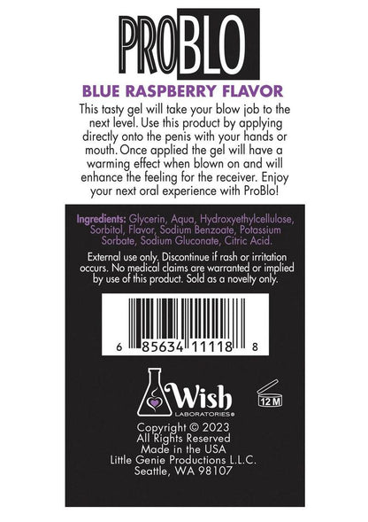 ProBLO Blue Raspberry Flavored Gel Enhance Oral Pleasure
