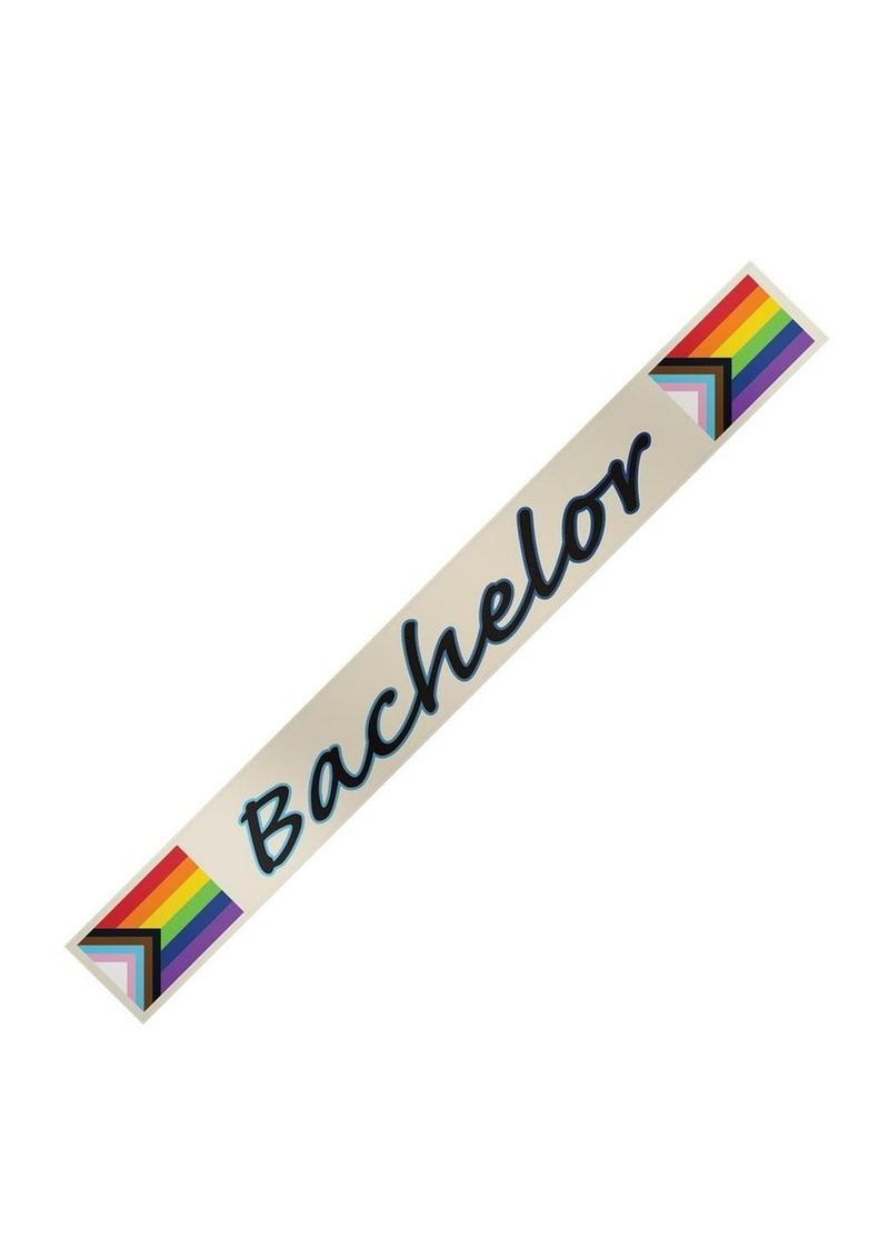 Progress Bachelor Sash Rainbow Flag Design for Fun Celebrations
