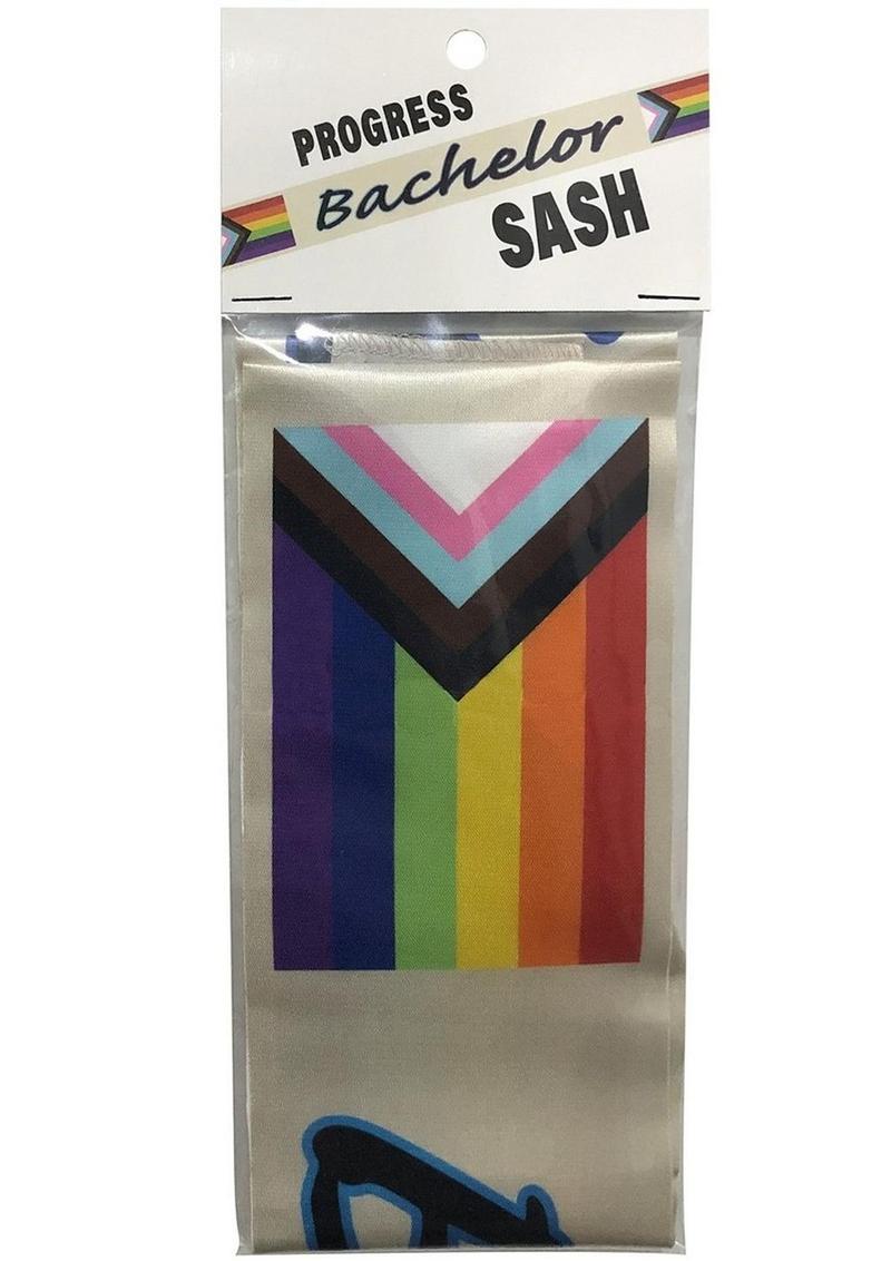 Progress Bachelor Sash Rainbow Flag Design for Fun Celebrations