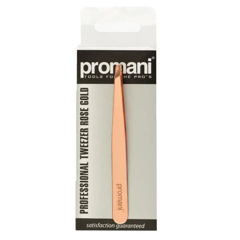 Promani Rose Gold Steel Tweezers for Precise Brow Shaping
