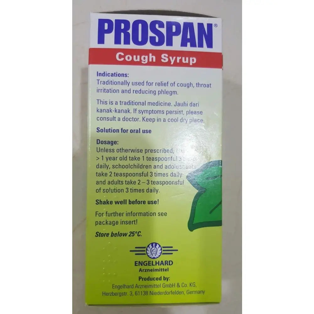 Prospan Cough Syrup - 100ml CHESTY Cough Relief &amp; Mucus Relief