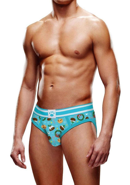 Prowler Christmas Pudding Brief Extra Small Blue White Underwear