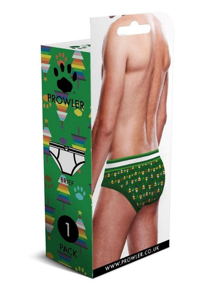 Prowler Christmas Tree Men’s Brief Underwear Green Rainbow