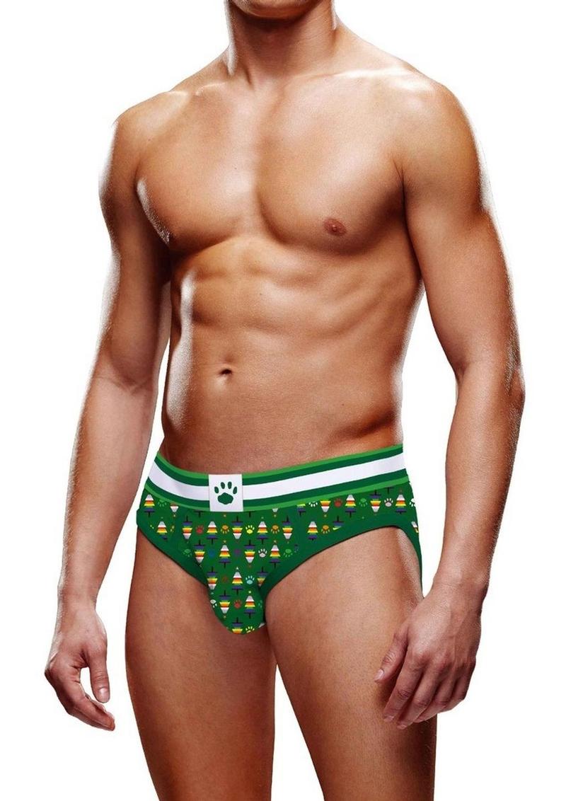 Prowler Christmas Tree Men’s Brief Underwear Green Rainbow