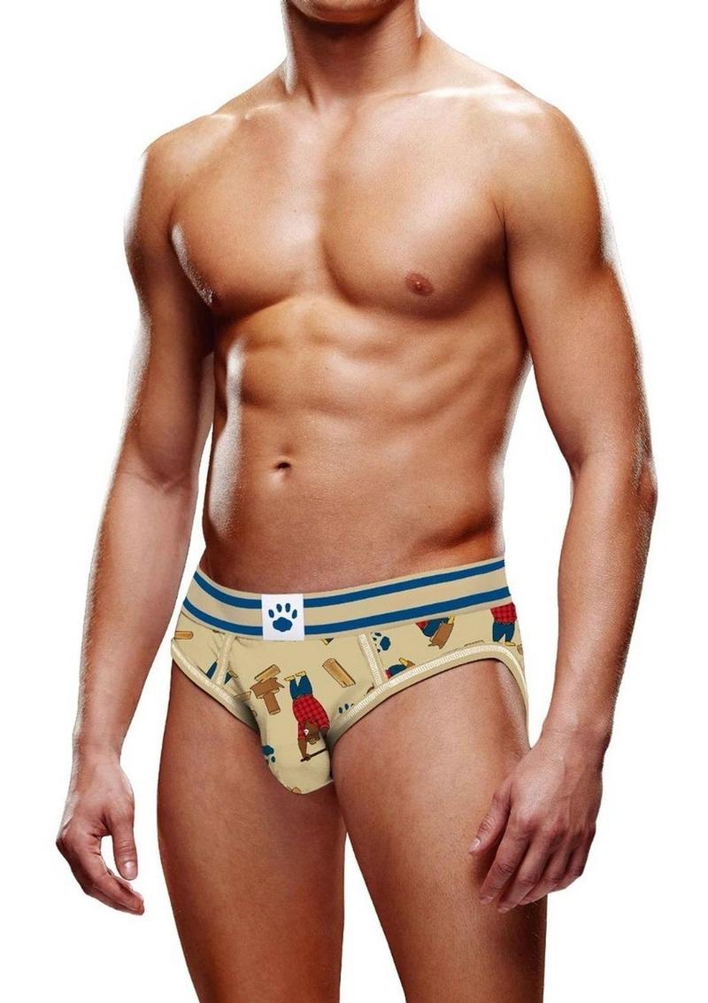 Prowler Lumberbear Men’s Open Brief Underwear Brown Blue