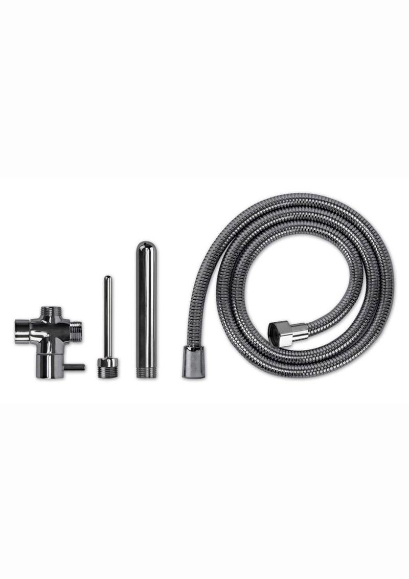 Prowler Red Anal Shower System Stainless Steel Hose Kit
