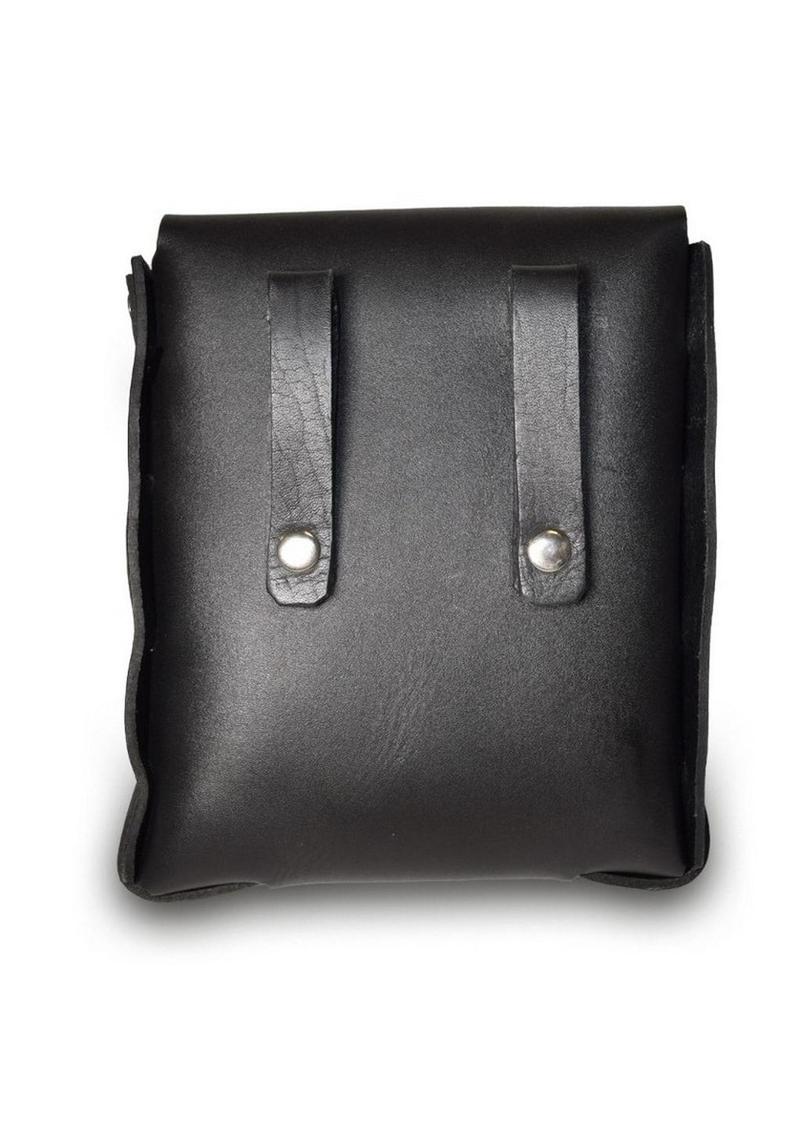 Prowler Red Leather Buckle Pouch Black Leather Storage Bag