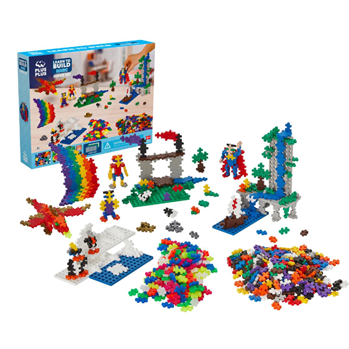 Plus Plus Construction Toy Set - 1200 Piece Creative Building Blocks for Kids, Develops Fine Motor Skills &amp; Problem-Solving Abilities