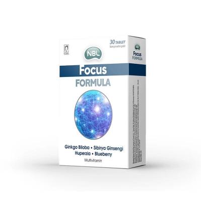 NBL Focus Formula Cognitive Support Supplement - Enhances Mental Clarity &amp; Focus with Ginkgo Biloba, Gotu Kola &amp; Siberian Ginseng - 30 Tablets