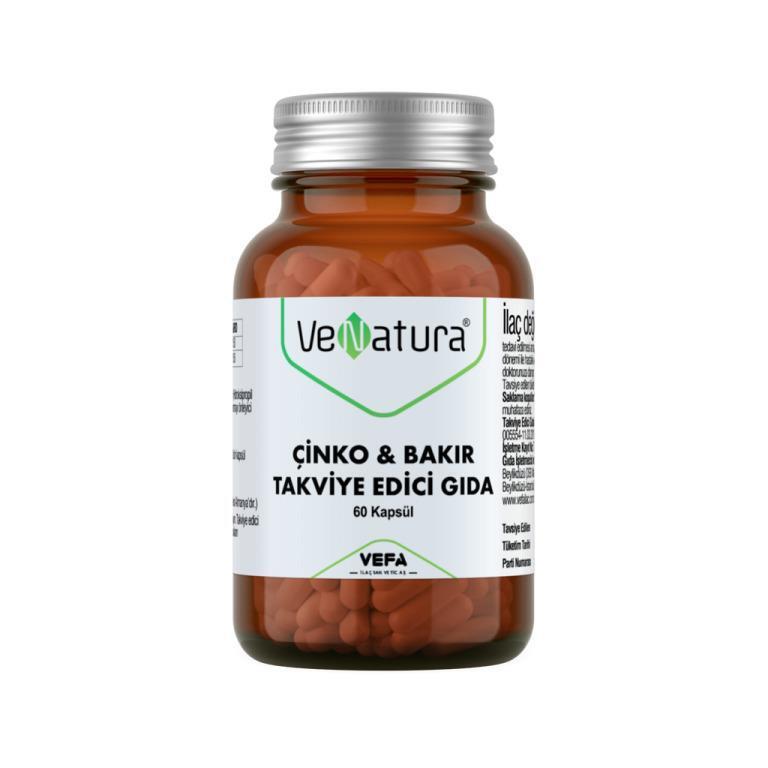 VeNatura Zinc &amp; Copper Supplement: Boost Immunity &amp; Balance Minerals - High Absorption Zinc Picolinate &amp; Copper Sulfate - 60 Capsules