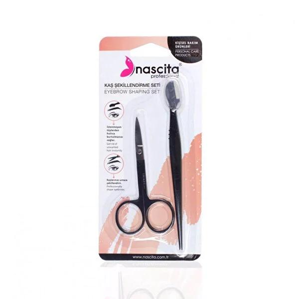 Nascita Eyebrow Shaping Set - Portable 2-Piece Eyebrow Razor &amp; Scissors for Precise Grooming
