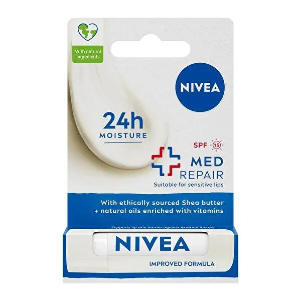 Nivea Med Repair Lip Care Cream - Moisturizes &amp; Protects Dry, Chapped Lips with Vitamin E