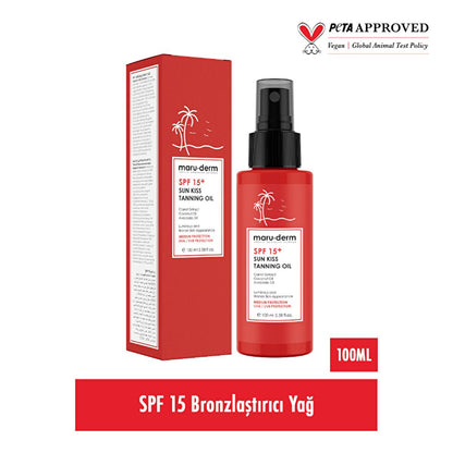 Maruderm Sun Kiss Tanning Oil SPF 15+ - Achieve a Radiant Tan While Protecting &amp; Moisturizing Your Skin