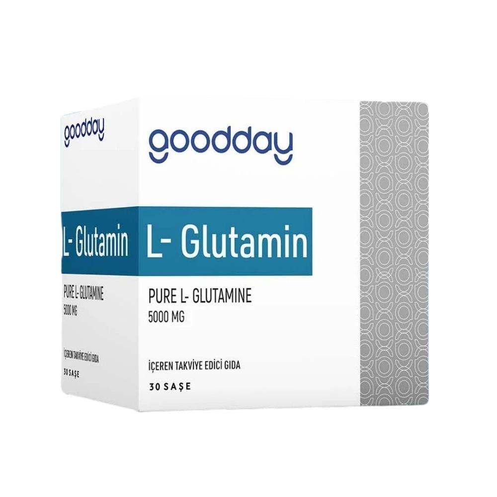 Goodday Pure L-Glutamine Dietary Supplement - 5000mg per Sachet, 30 Count - Supports Muscle Recovery &amp; Health