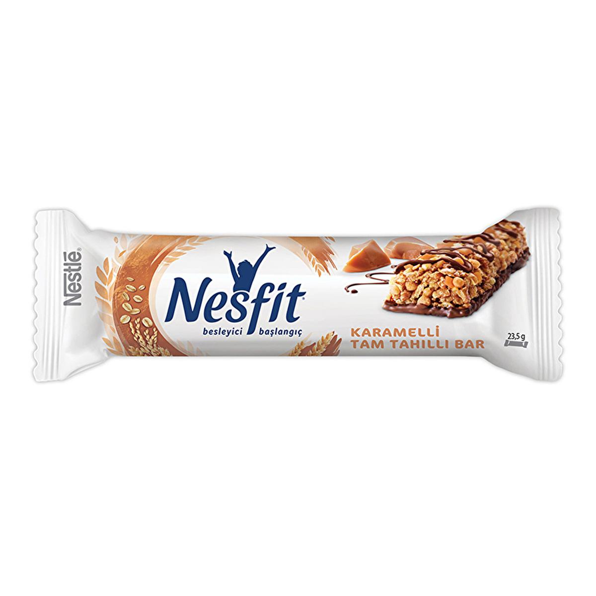 Nestle Nesfit Caramel Cereal Bar - Healthy Granola Energy Bar with Whole Grain &amp; Fiber