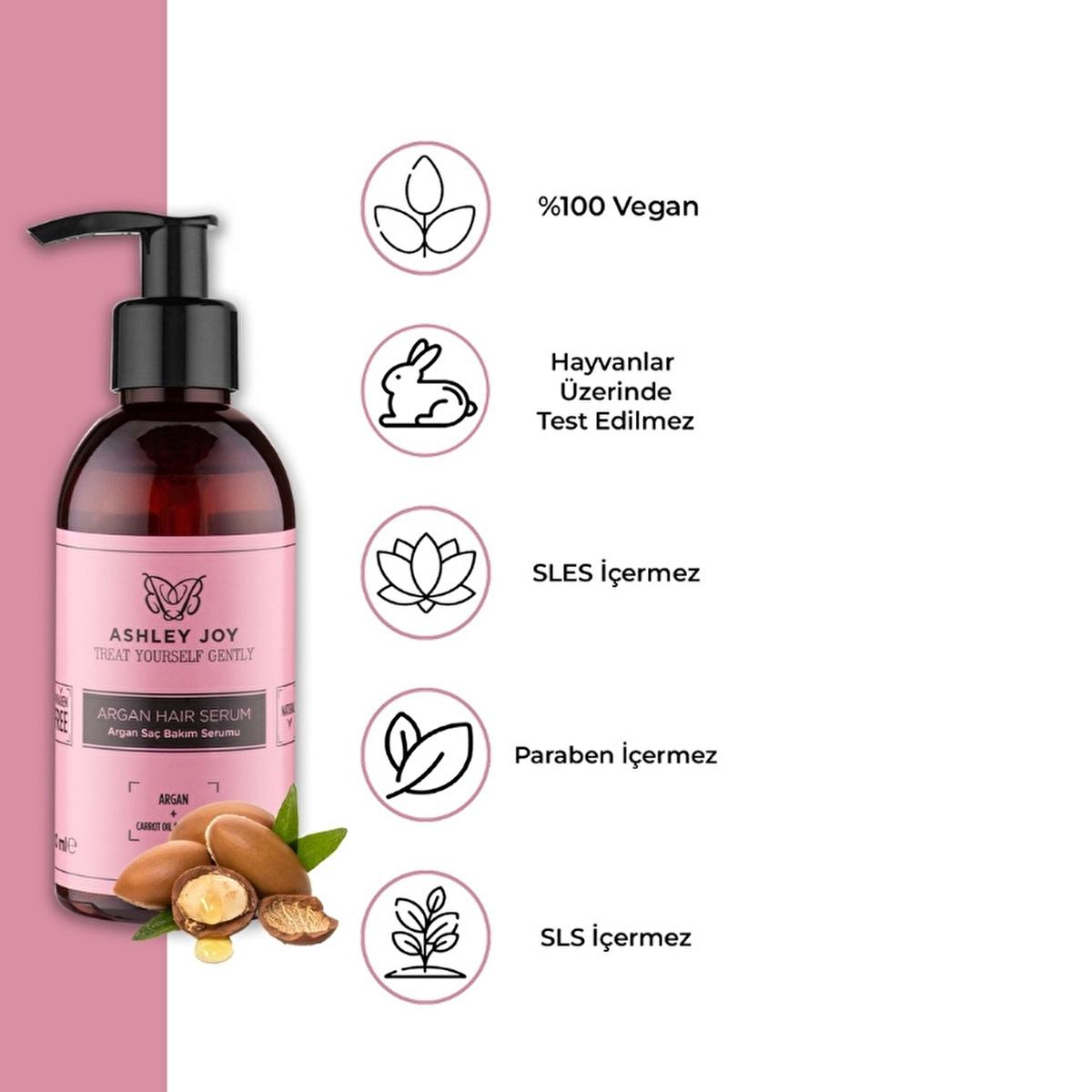 Ashley Joy Argan Oil Hair Serum: Revitalize Dry &amp; Damaged Hair, Boost Shine &amp; Strength with Vitamin A - 3.38 fl oz